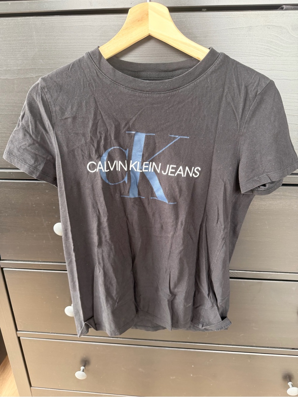 Calvin Klein Jeans Black Tee with White Logo Print